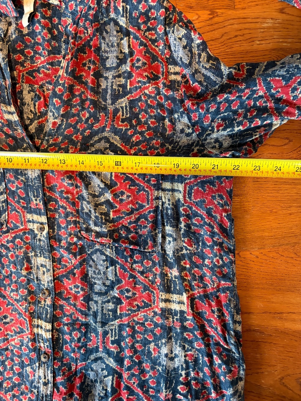 Pilcro Rust & Navy Patterned Button-Down Shirt - Picture 5 of 7